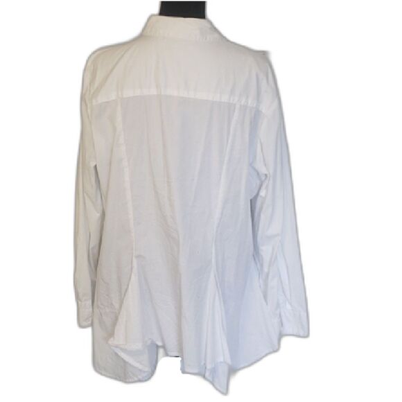 Ashley Stewart White Button-up Asymmetrical Collared Shirt - Picture 4 of 4